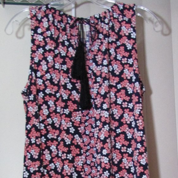 Michael Kors Keyhole Neck Sleeveless Short Dress Navy Pink - Picture 3 of 8